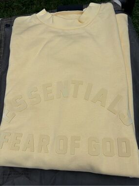 Fear of God Essentials Men's Pale Yellow Turtleneck Sweater